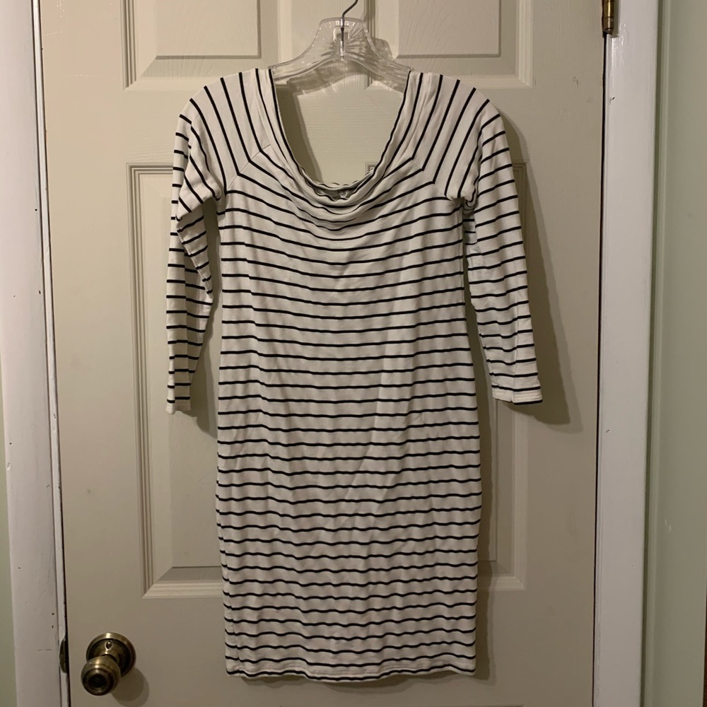 Off The Shoulder Striped Dress - Brand New